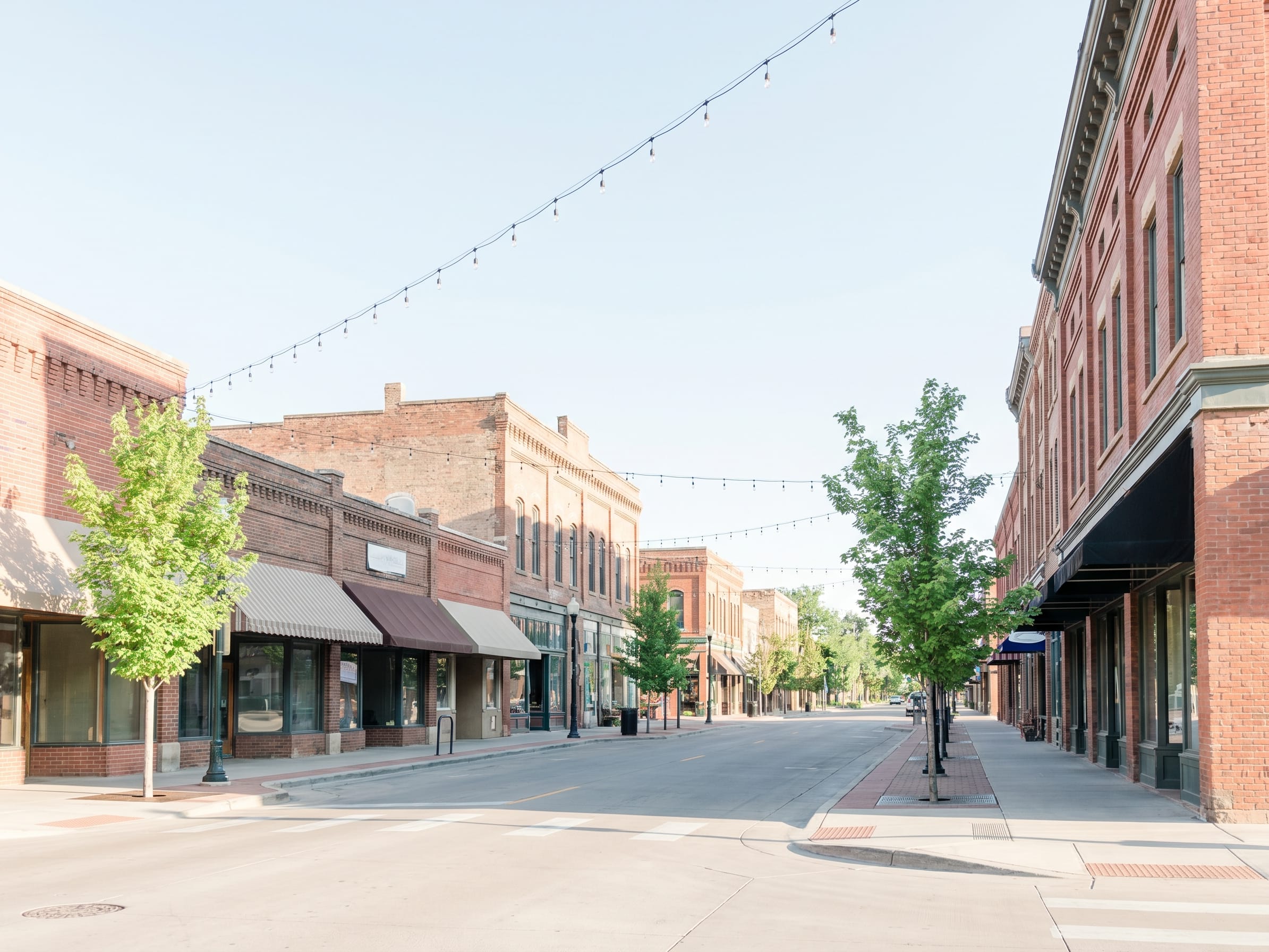 A Colorado street at sunrise